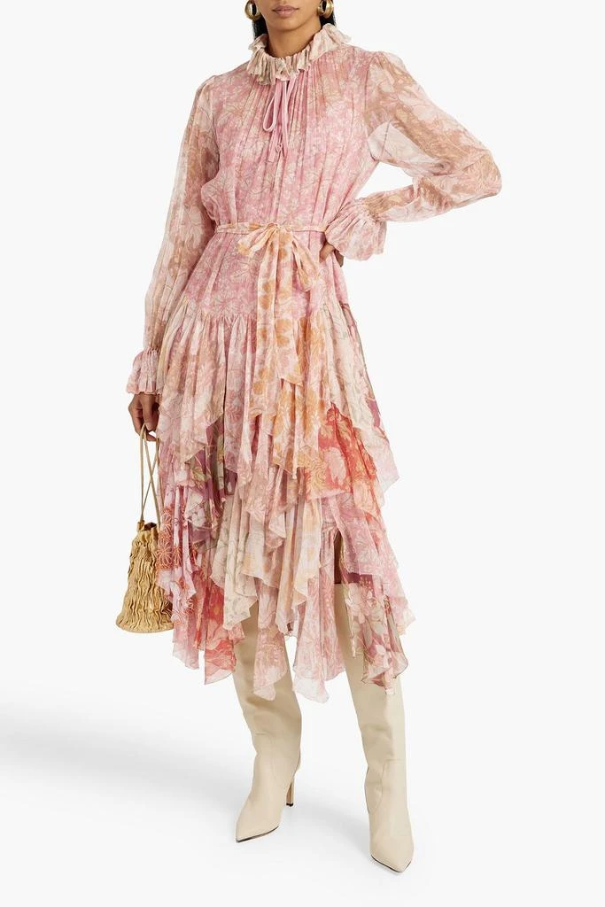 商品Zimmermann|Ruffled floral-print silk-georgette midi dress,价格¥3642,第2张图片详细描述