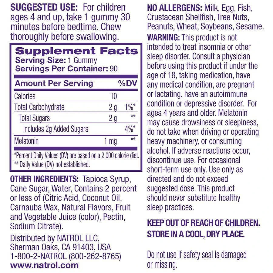 商品Natrol|Kids Melatonin Sleep Support Gummies Berry,价格¥101,第4张图片详细描述