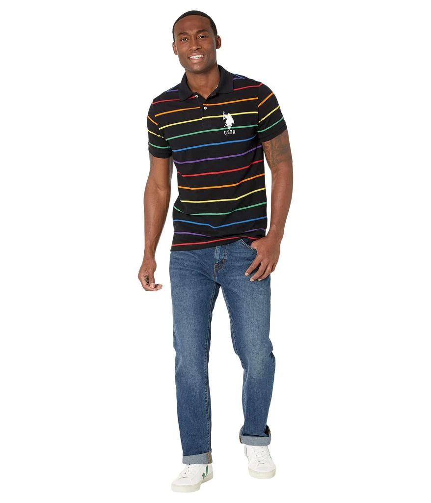 商品U.S. POLO ASSN.|Short Sleeve Slim Fit Pride Yarn-Dye Striped Polo,价格¥188,第4张图片详细描述