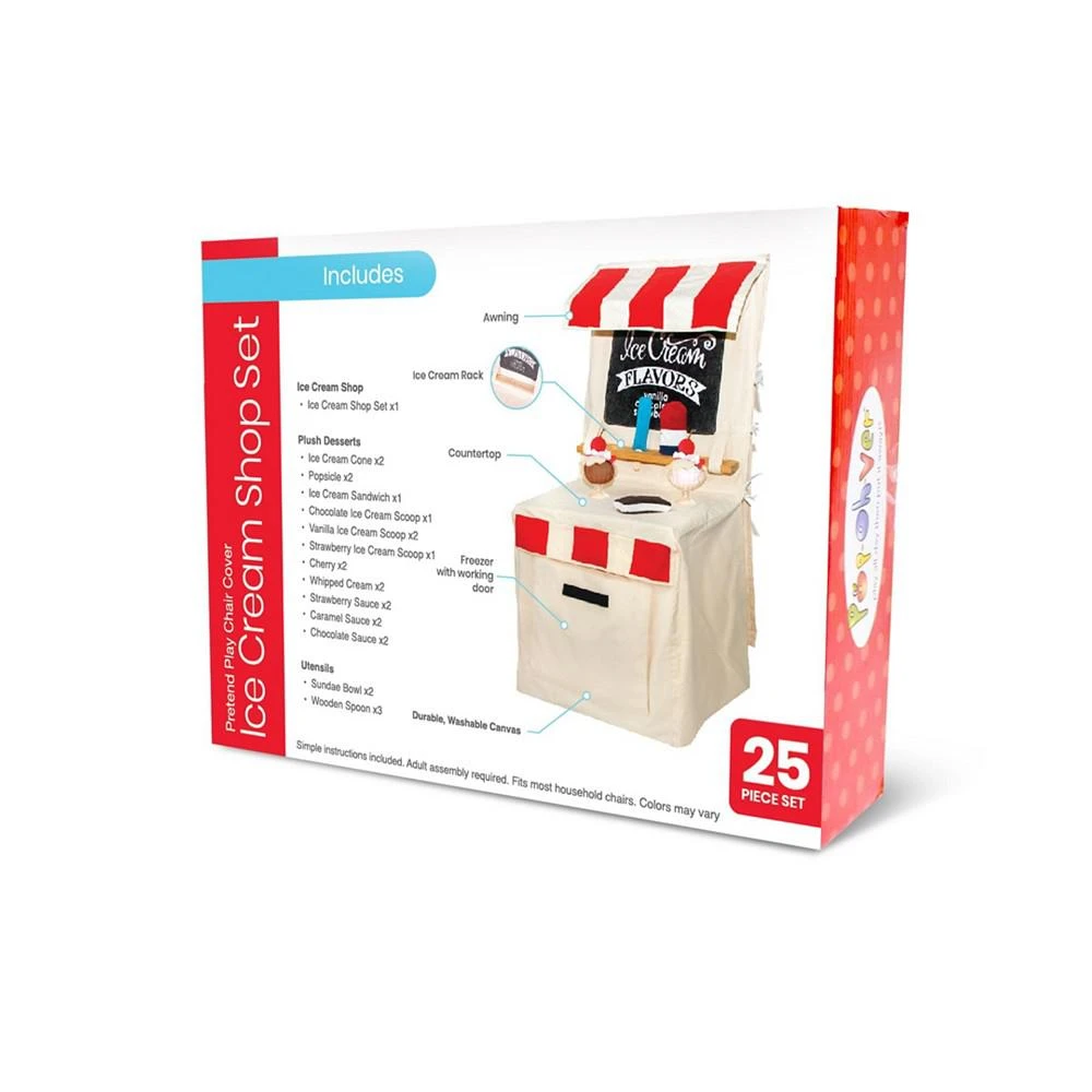 PopOhVer Pretend Play Ice Cream Shop Play Innovative Canvas Design Chair Cover Set, 25 Pieces 商品