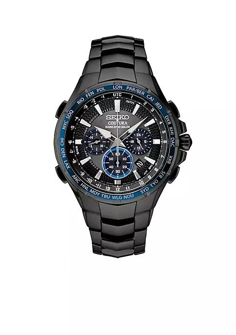商品Seiko|Mens Stainless Steel Coutura Radio Sync Solar Chronograph Bracelet Watch,价格¥3888,第1张图片