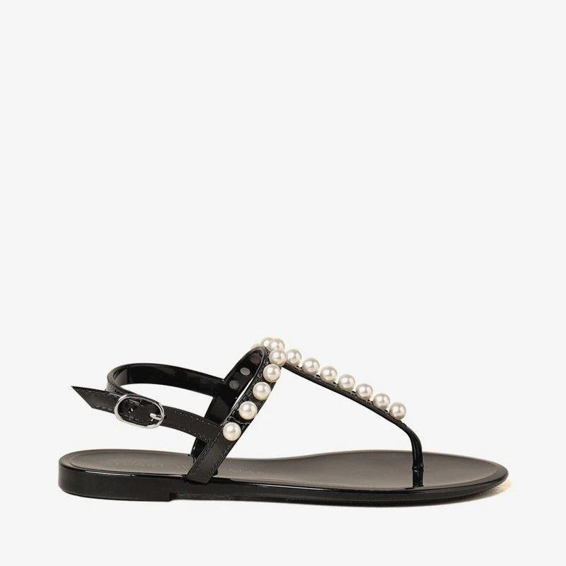 商品Stuart Weitzman|STUART WEITZMAN 女鞋奢侈品女士SW春夏珍珠果冻平底凉鞋,价格¥1453,第1张图片