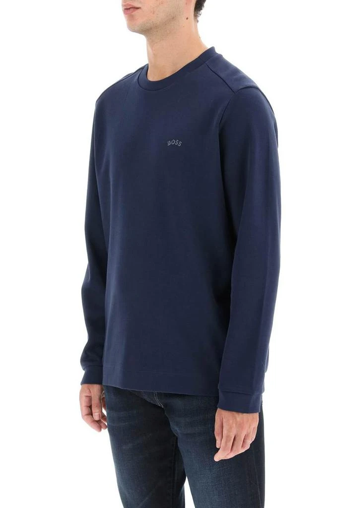 商品Hugo Boss|Boss curved logo crew-neck sweatshirt,价格¥718,第4张图片详细描述