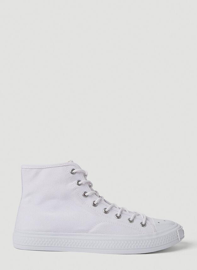 Canvas High Top Sneakers in White商品第1张图片规格展示