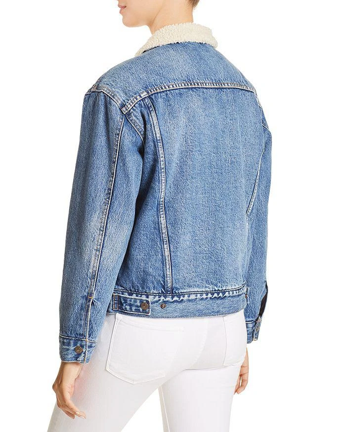 商品Levi's|Sherpa-Trimmed Denim Trucker Jacket 女士羊羔夹克,价格¥951,第3张图片详细描述
