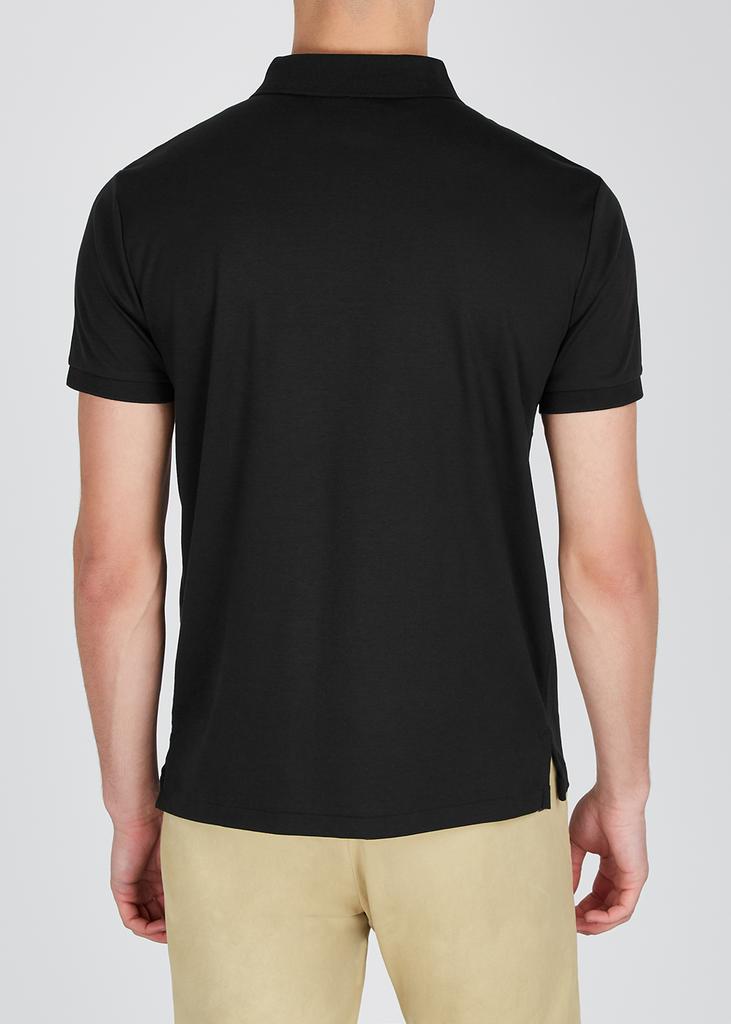 Black slim Pima-cotton polo shirt商品第3张图片规格展示