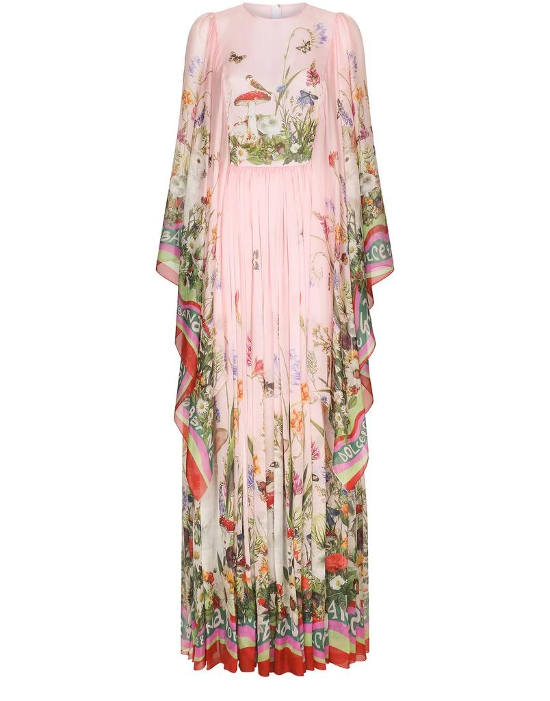 商品Dolce & Gabbana|长款兔子印花雪纺连衣裙,价格¥31080,第1张图片