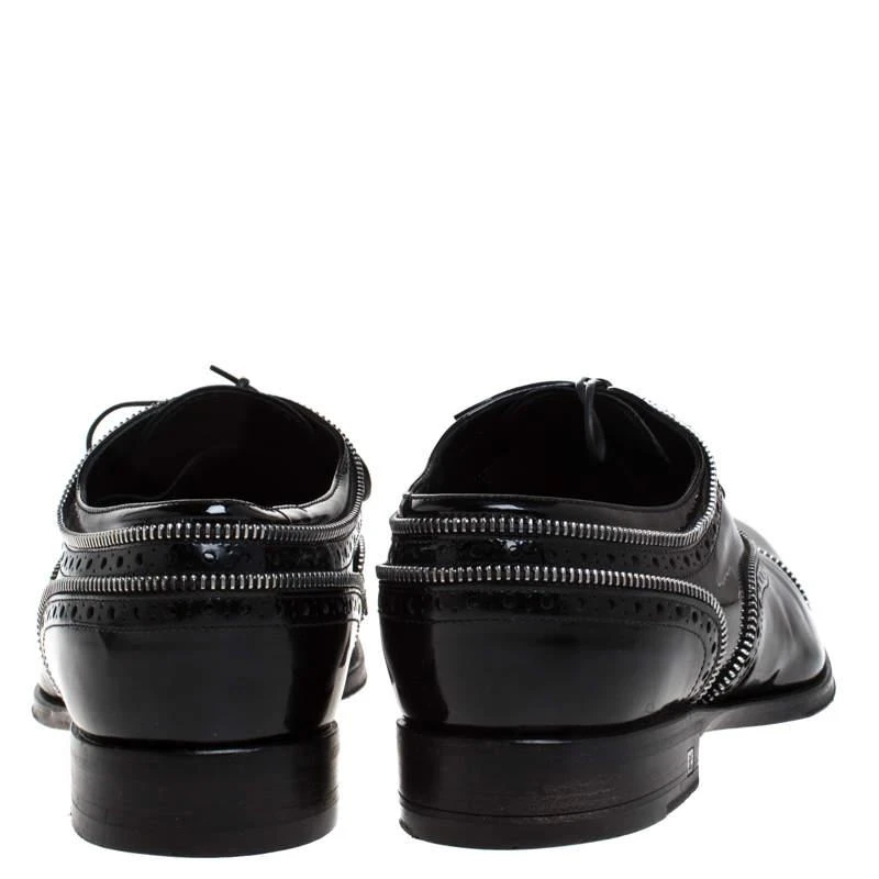 商品[二手商品] Louis Vuitton|Louis Vuitton Black Patent Leather Lace Up Oxfords Size 41.5,价格¥3944,第5张图片详细描述