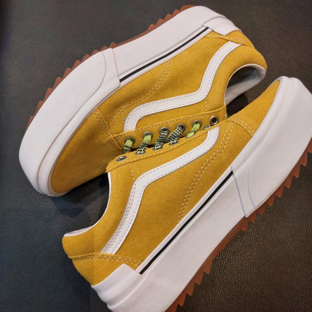【韩国直邮|包邮包税】万斯 Old Skool Stacked #Multi Lace #男女通用鞋 #golden yellow/true white (VN0A4U159XW) 商品