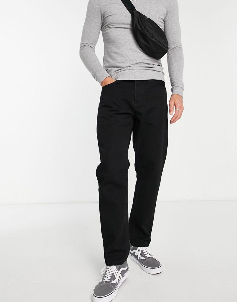 Carhartt WIP newel relaxed tapered jeans in black商品第3张图片规格展示