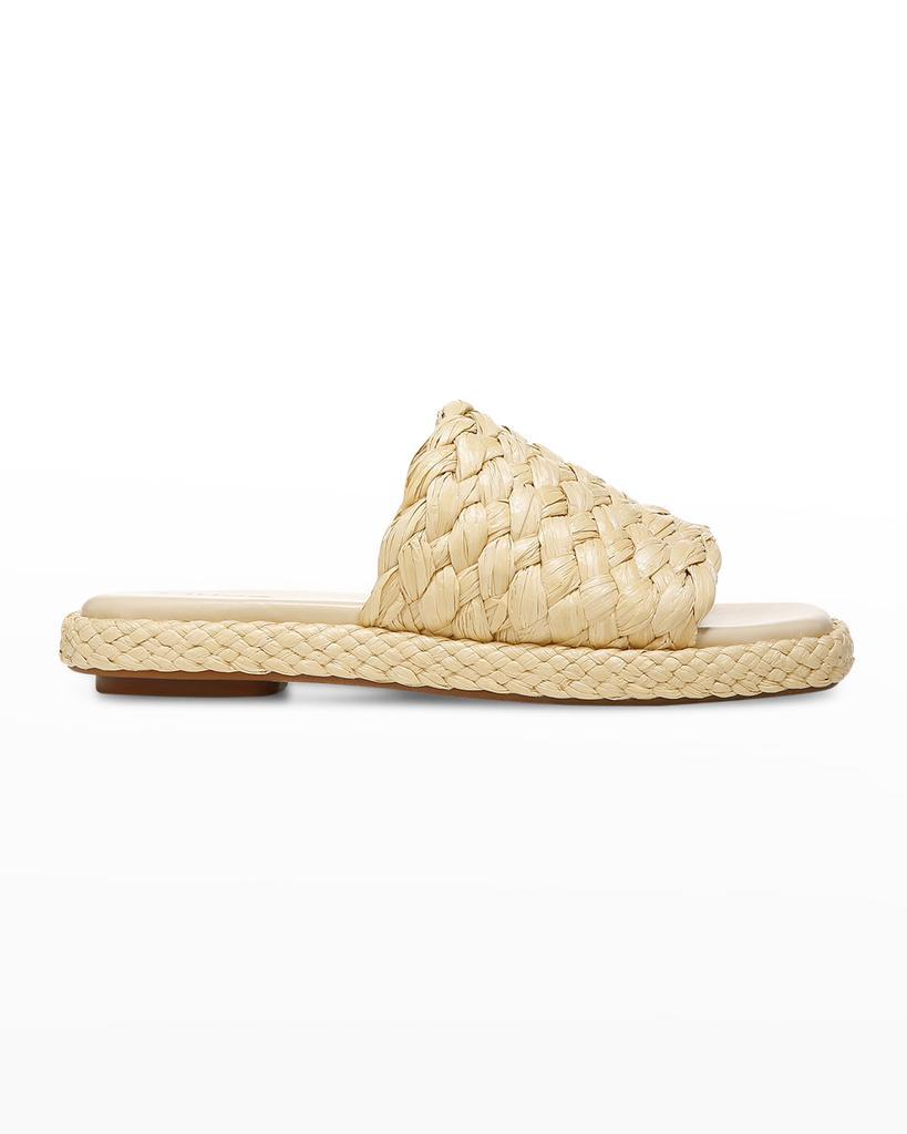 商品Vince|Rumi Raffia Flat Slide Sandals,价格¥824,第1张图片