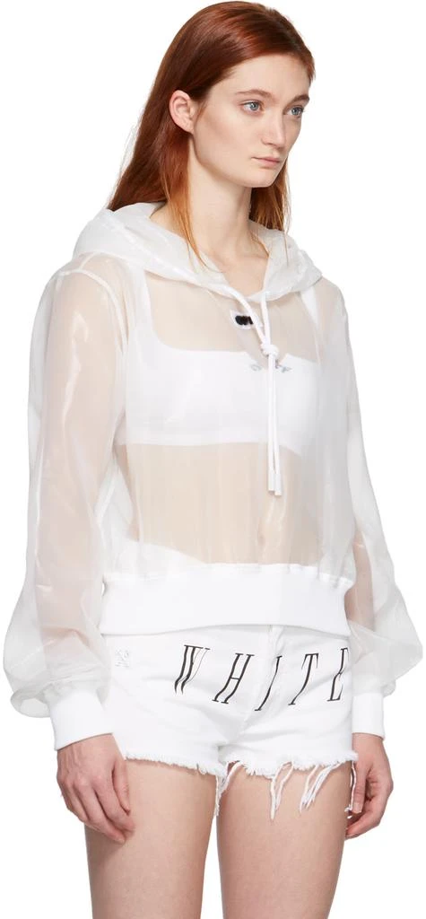 商品Off-White|White Sheer Cropped Hoodie,价格¥1915,第2张图片详细描述