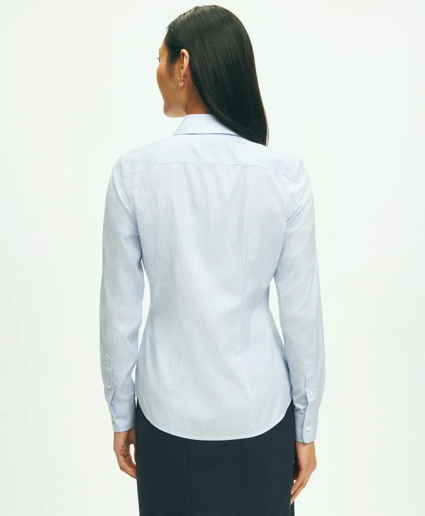 商品Brooks Brothers|Fitted Stretch Supima® Cotton Non-Iron Mini Stripe Dress Shirt,价格¥658,第3张图片详细描述