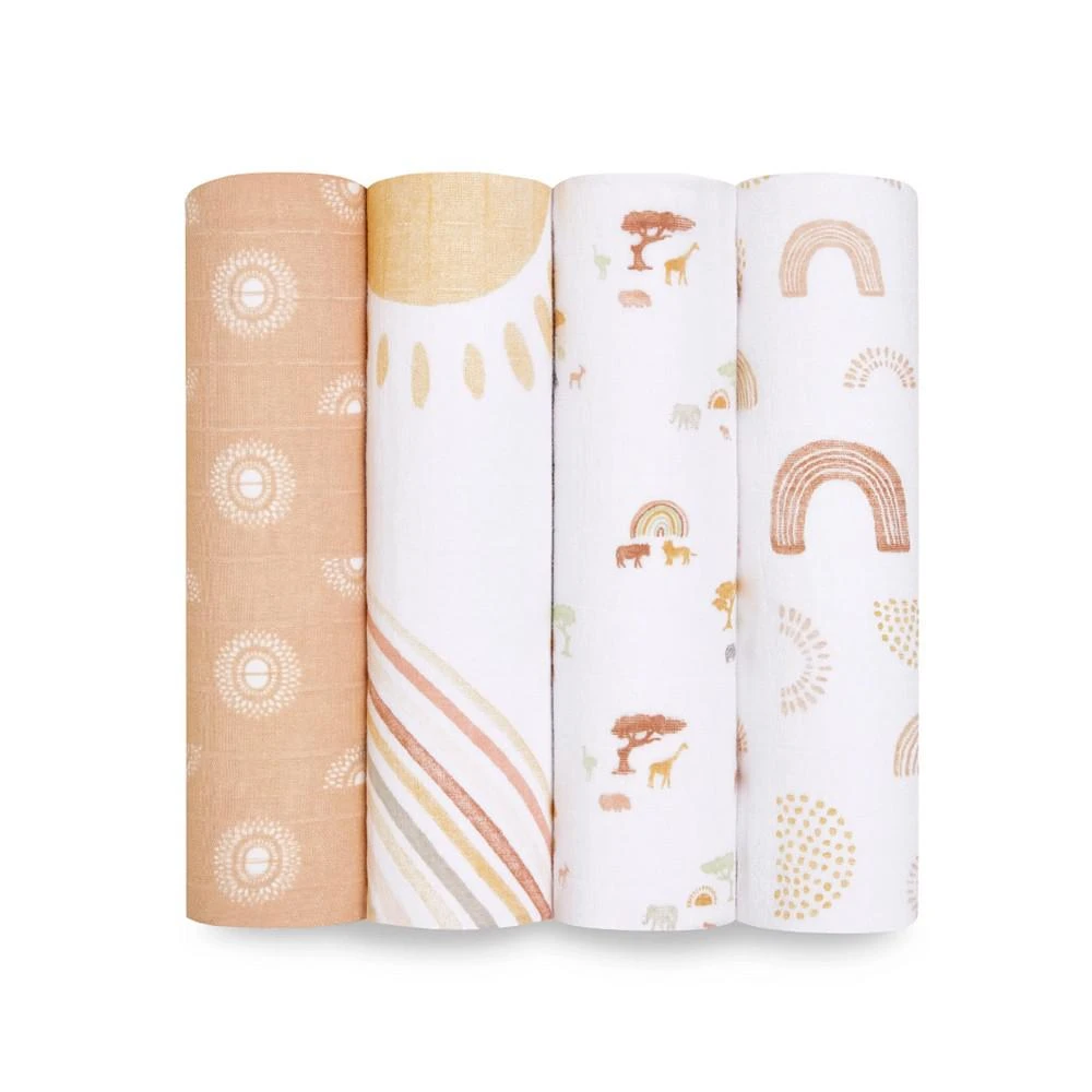 商品aden + anais|Baby Girls Keep Rising Swaddle Blankets, Pack of 4,价格¥404,第1张图片