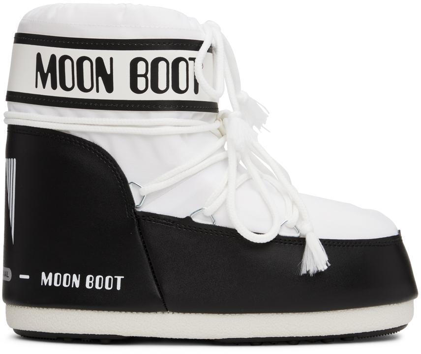 商品Moon Boot|White & Black Icon Boots,价格¥1214,第1张图片