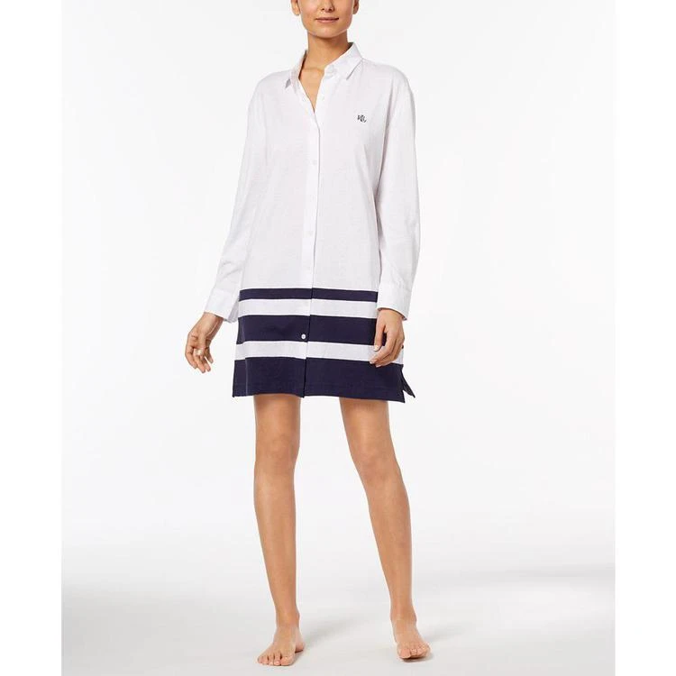 商品Ralph Lauren|Fashion Knits Cotton Colorblock Sleepshirt,价格¥353,第1张图片