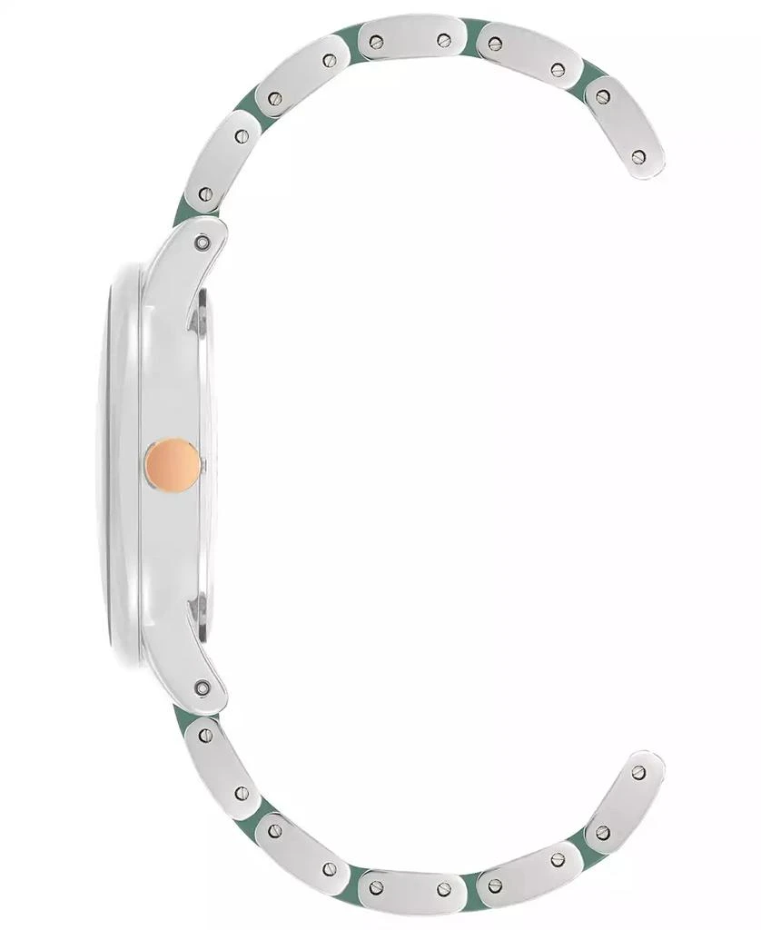 商品Anne Klein|Women's Three-Hand Quartz Silver-Tone Alloy with Green Ceramic Bracelet Watch, 32mm,价格¥494,第2张图片详细描述