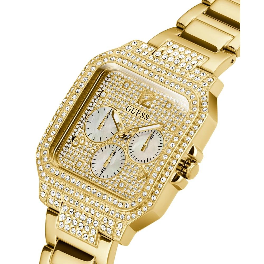 商品GUESS|Women's Glitz Gold-tone Stainless Steel Bracelet Watch 35mm,价格¥614,第4张图片详细描述