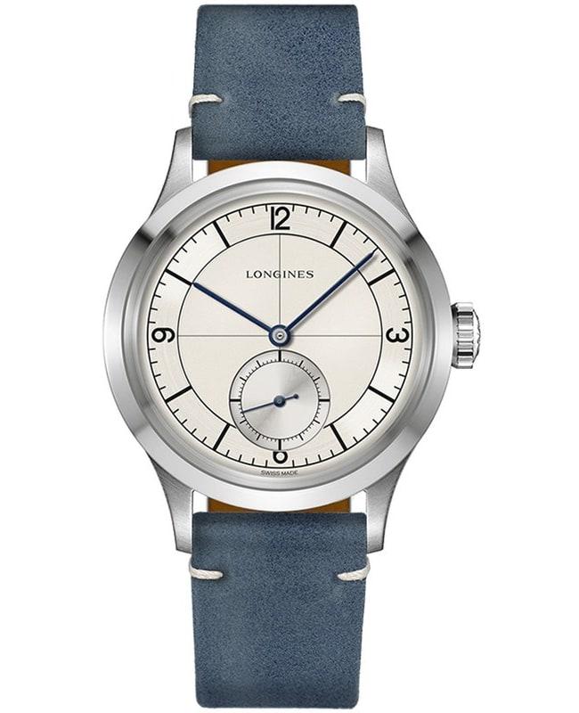 Longines Heritage Classic Silver Dial Blue Leather Strap Men's Watch L2.828.4.73.2商品第1张图片规格展示