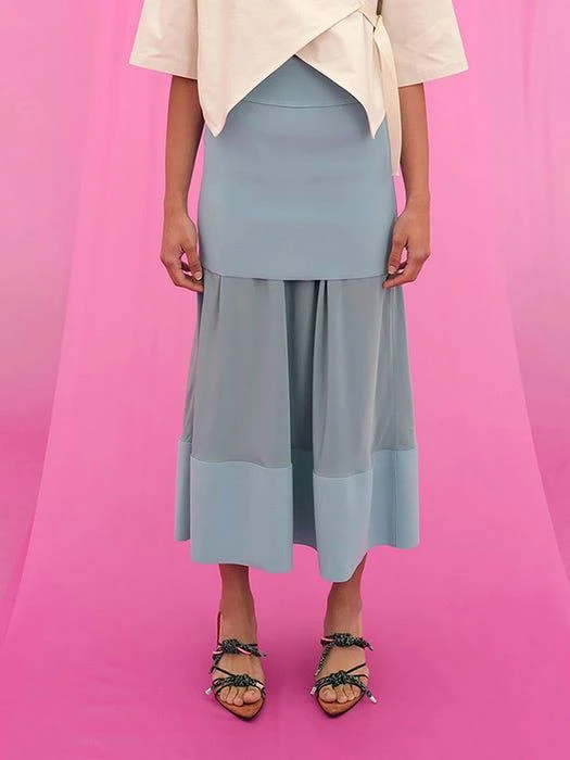 商品J.CHUNG|Cake Layer Skirt (Aqua Blue),价格¥975,第4张图片详细描述