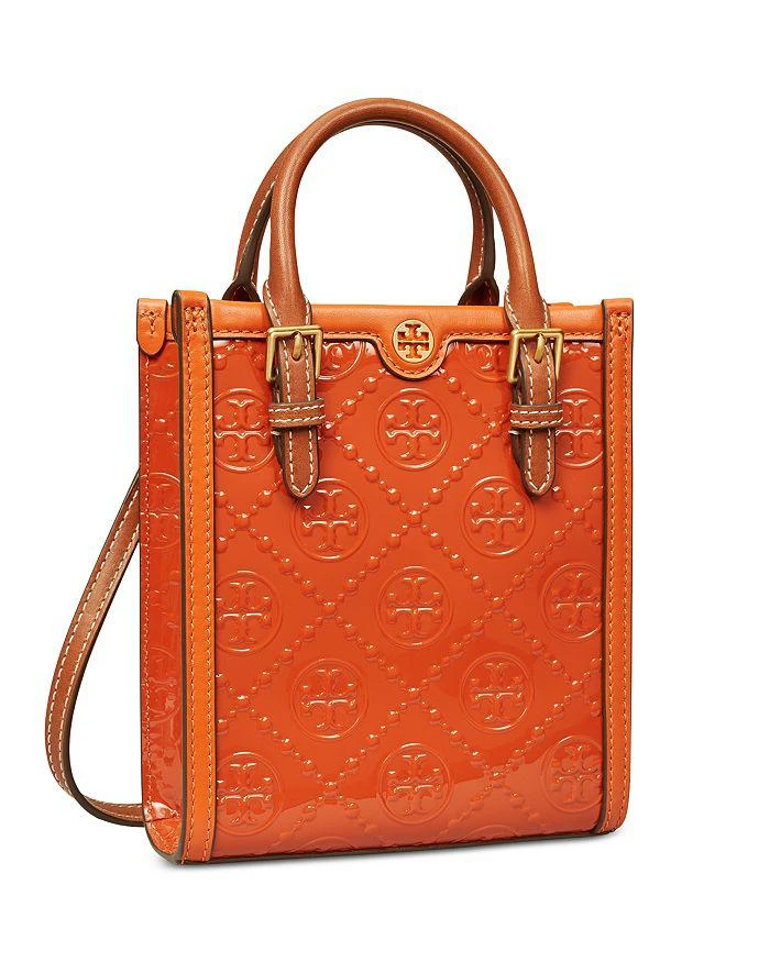 商品Tory Burch|T Monogram Embossed Patent Leather Mini Tote,价格¥3726,第3张图片详细描述