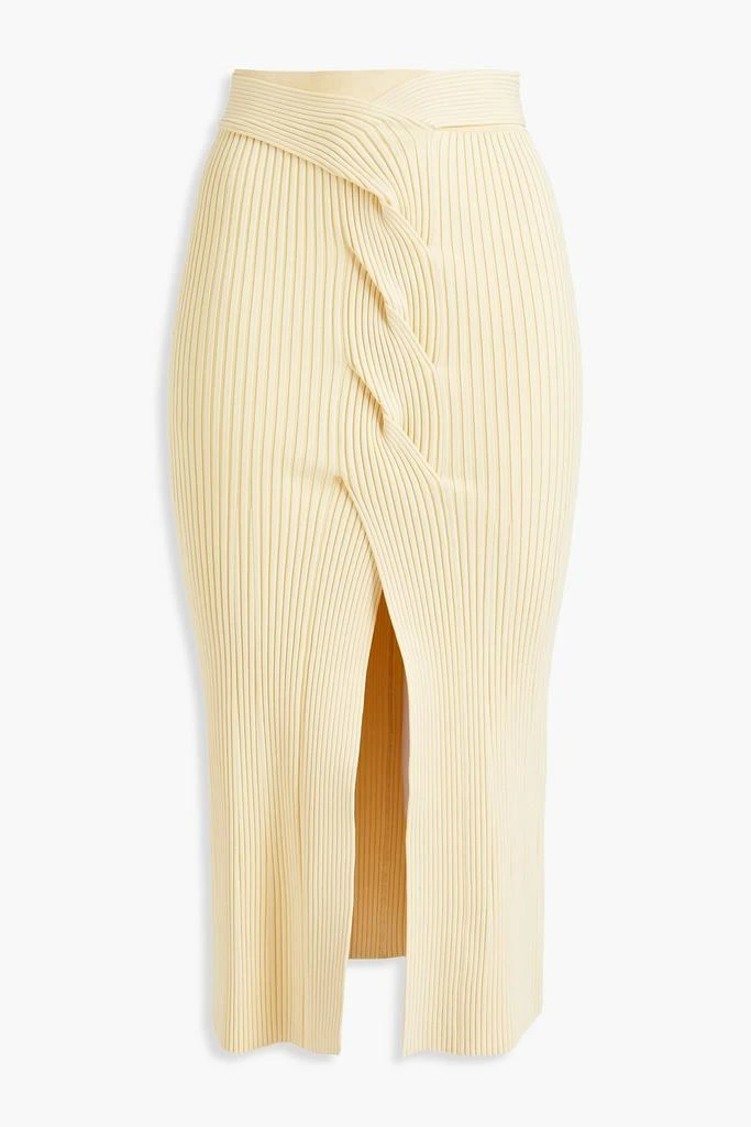 DION LEE Cable Twist ribbed-knit midi skirt 1