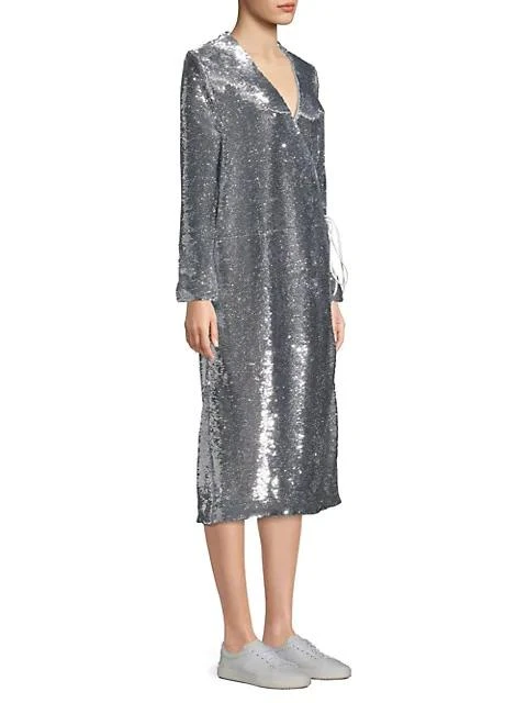 商品Ganni|Sequin Wrap Dress,价格¥1518,第3张图片详细描述