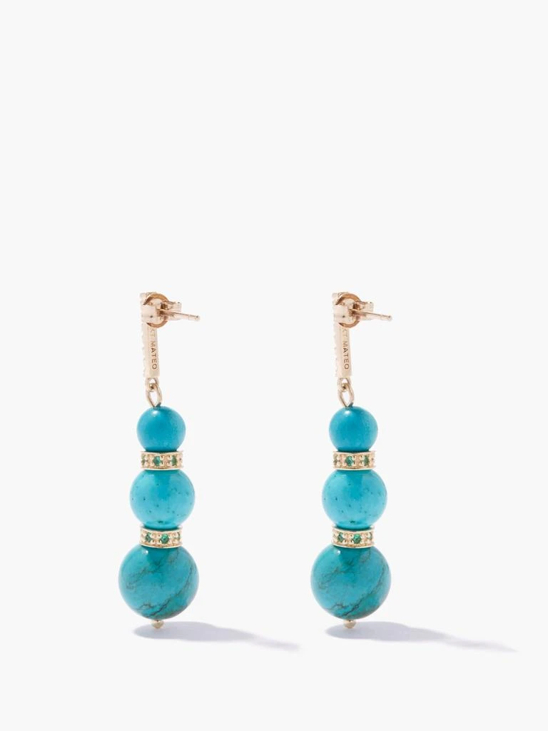 商品MATEO|Emerald, turquoise & 14kt gold earrings,价格¥25347,第5张图片详细描述