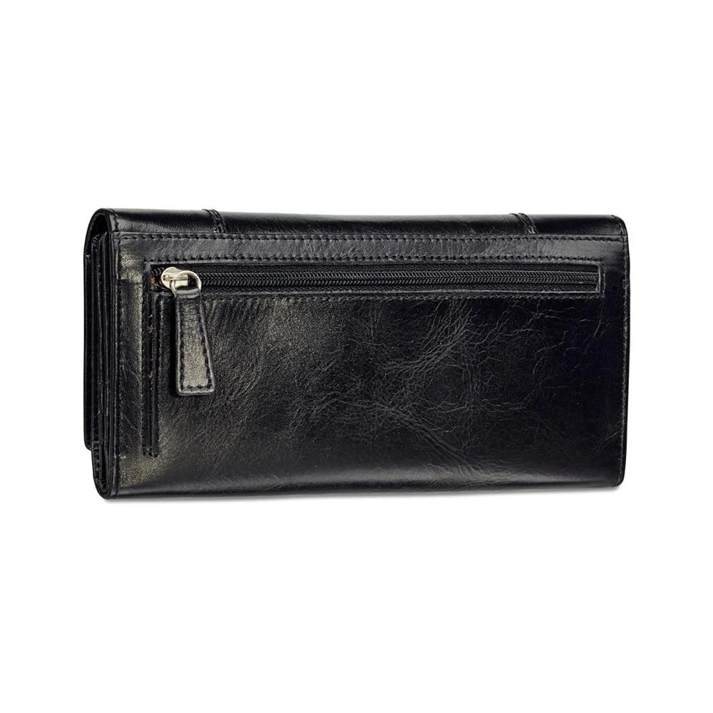 商品Mancini Leather Goods|Casablanca Collection RFID Secure Ladies Trifold Wing Wallet,价格¥844,第4张图片详细描述