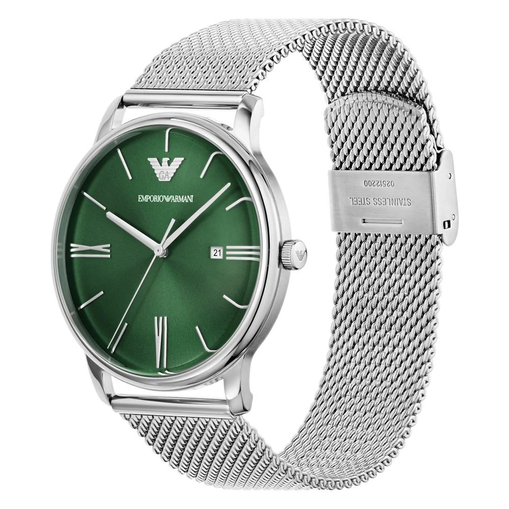 商品Emporio Armani|Men's Minimalist Stainless Steel Mesh Bracelet Watch 42mm,价格¥1695,第4张图片详细描述
