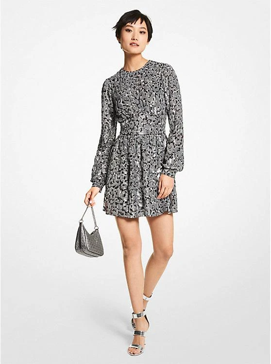 商品Michael Kors|Sequined Leopard Print Georgette Dress,价格¥1754,第1张图片