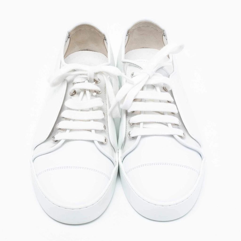 商品[二手商品] Chanel|Chanel White Leather and PVC CC Low-Top Sneakers 38.5,价格¥4239,第3张图片详细描述