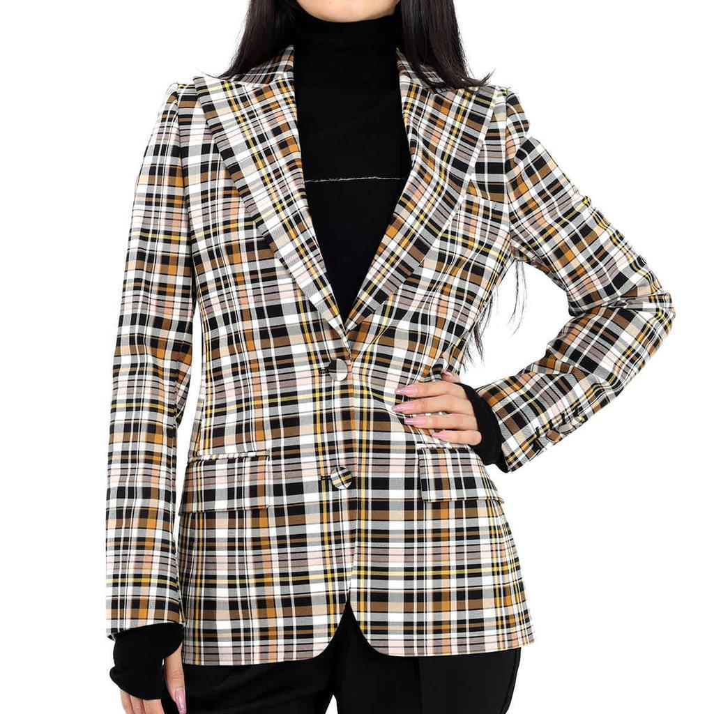 商品Burberry|Ladies Snowhill Plaid Blazer in Bright Toffee Check,价格¥5960,第1张图片
