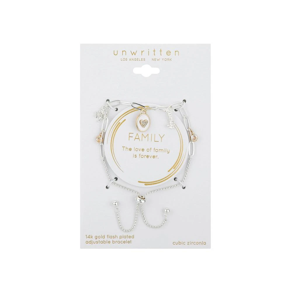 商品Unwritten|14K Gold Flash-Plated Family Adjustable Bolo Bracelet,价格¥376,第2张图片详细描述