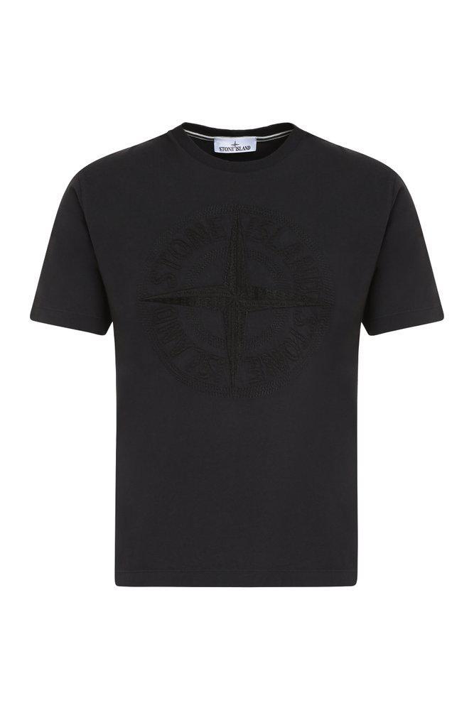 商品Stone Island|Stone Island Logo-Embroidered Crewneck T-Shirt,价格¥1128,第1张图片
