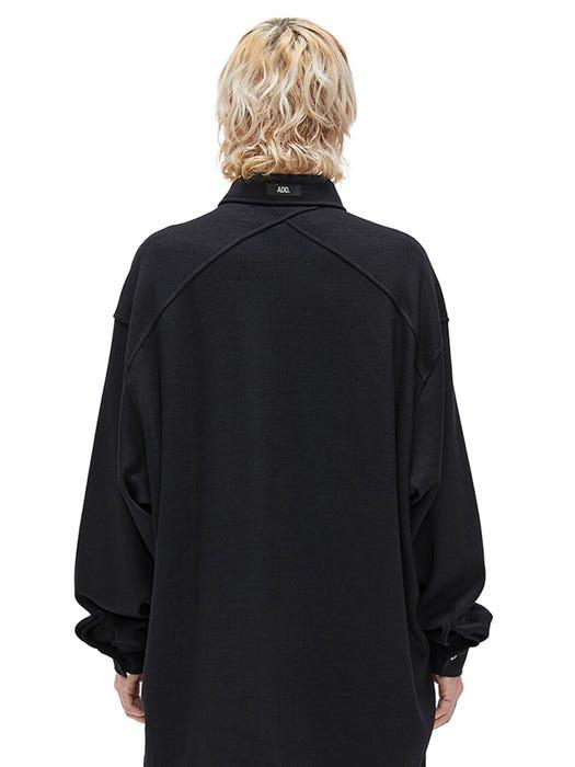 Cutout Knit Shirt Jacket Black商品第4张图片规格展示