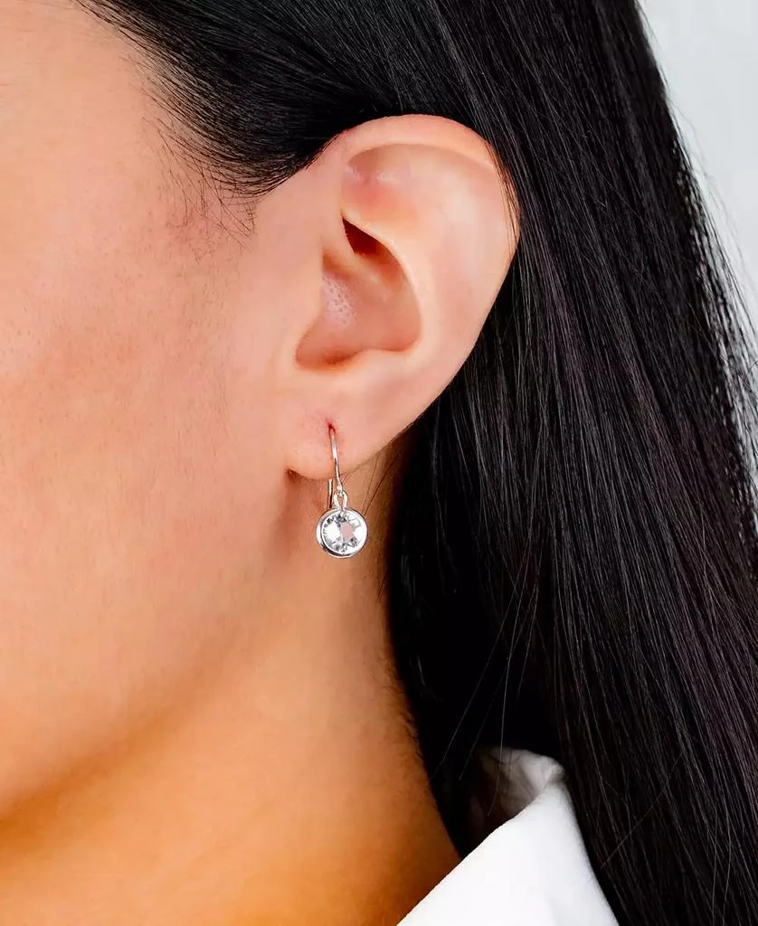 商品Giani Bernini|Fine Crystal 6mm Bezel Drop Earrings in Sterling Silver,价格¥105,第2张图片详细描述