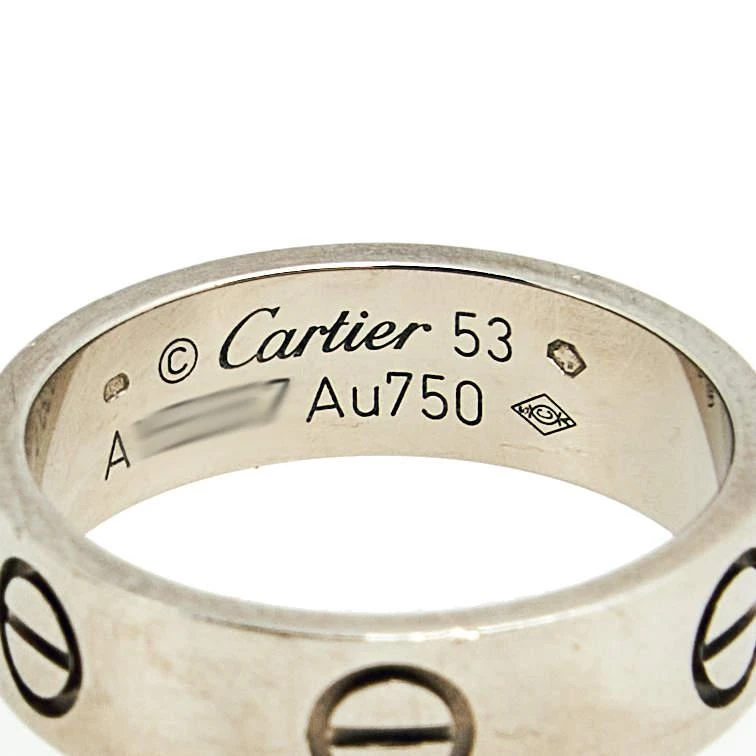 Cartier Love 18K White Gold Band Ring Size 53 商品
