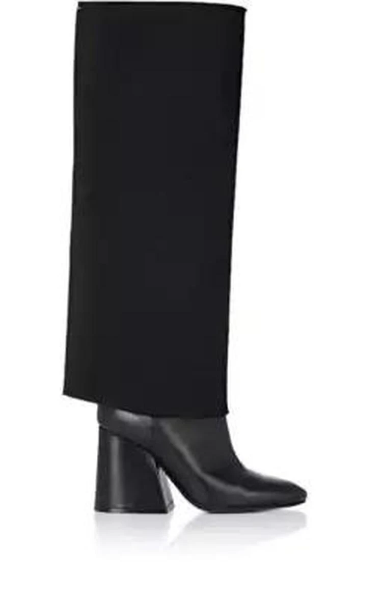 商品MAISON MARGIELA|Oversized-Cuff Leather Knee Boots,价格¥3786,第1张图片