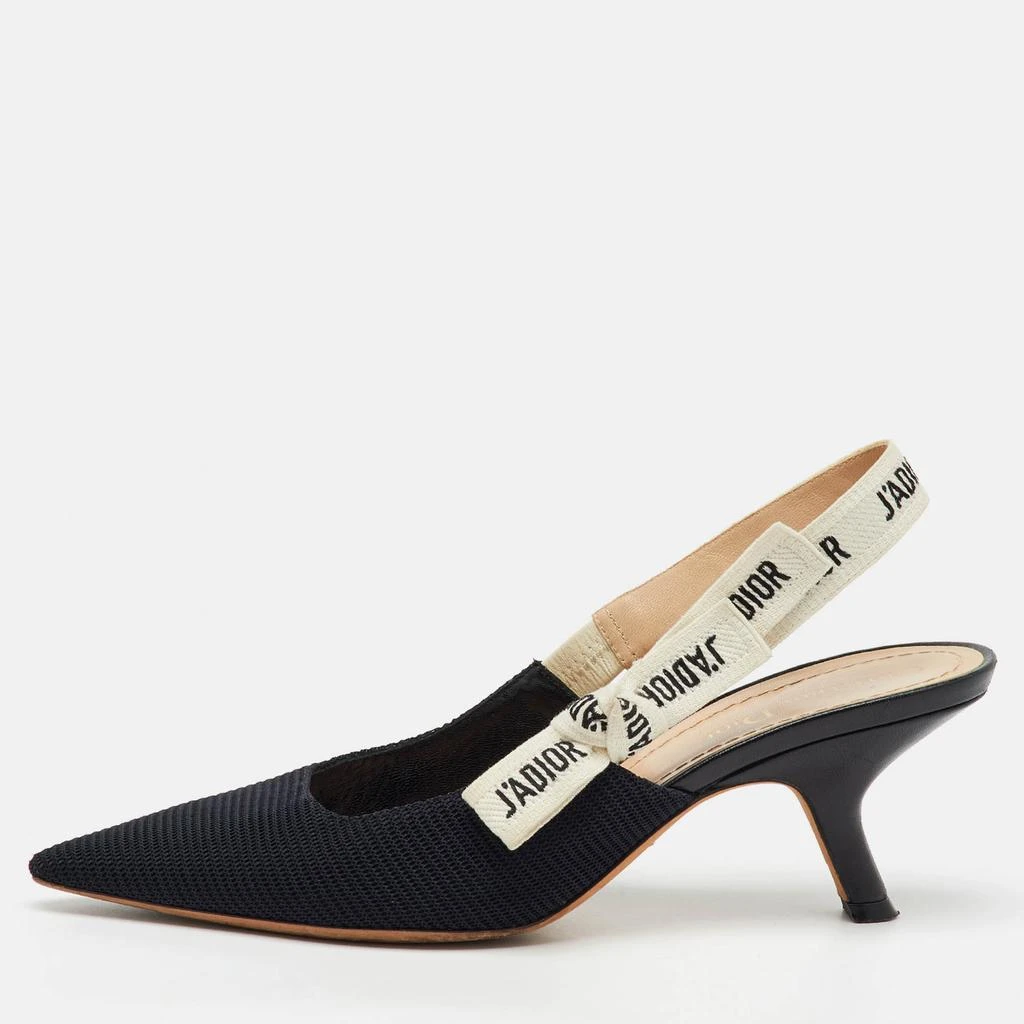 商品[二手商品] Dior|Dior Black Knit Fabric Pointed Toe J'Adior Slingback Pumps Size 38.5,价格¥5012,第1张图片