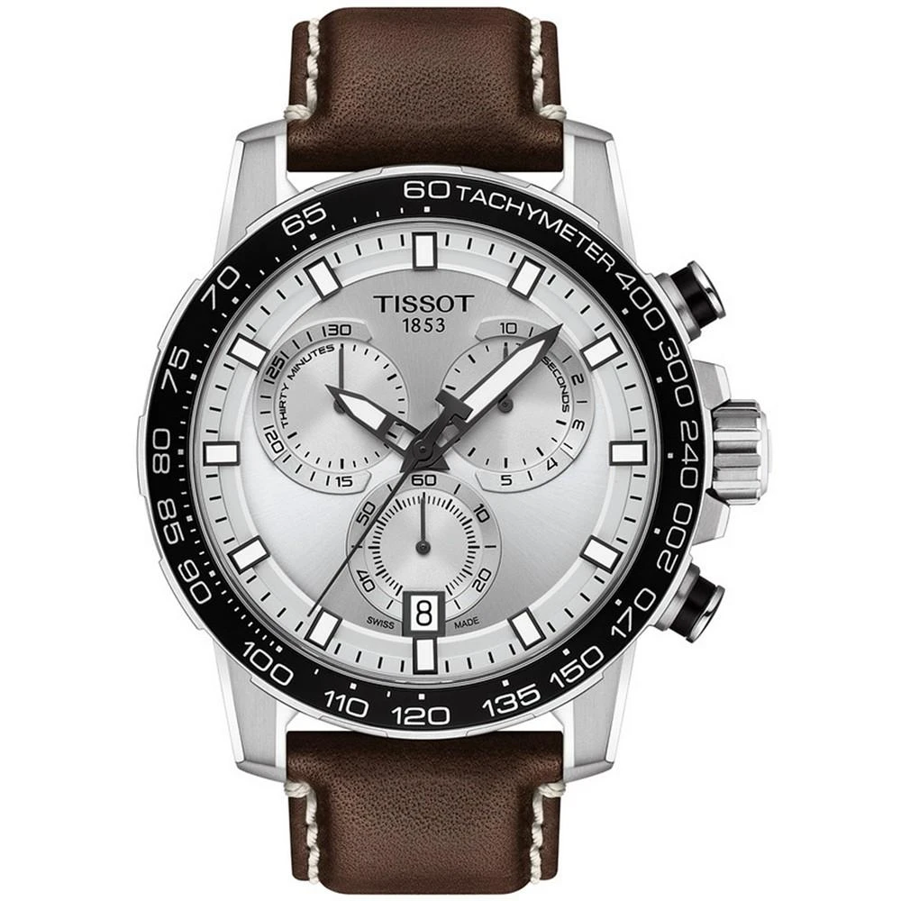 商品Tissot|Men's Swiss T-Sport Supersport Chrono Brown Leather Strap Watch 46mm,价格¥3177,第1张图片