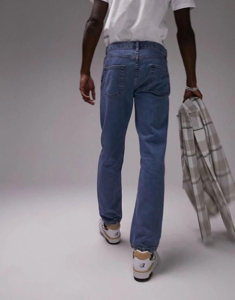 商品Topman|Topman straight jeans in mid wash,价格¥236,第2张图片详细描述