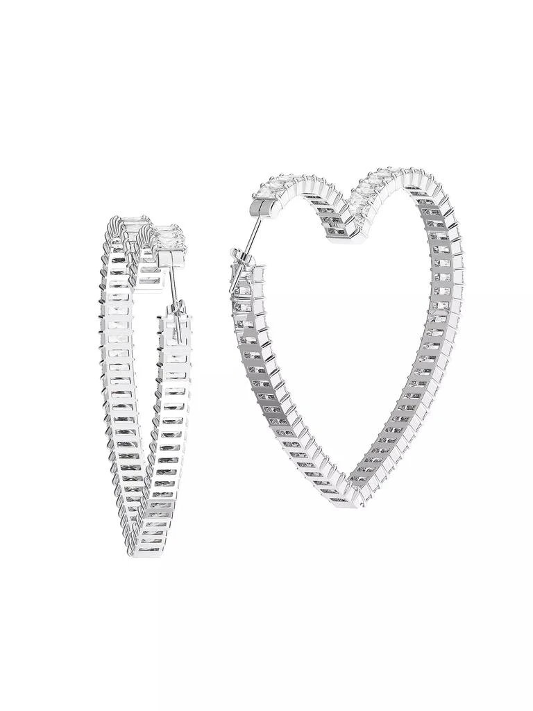 商品Swarovski|Matrix Rhodium-Plated & Crystal Large Heart Hoop Earrings,价格¥1839,第4张图片详细描述