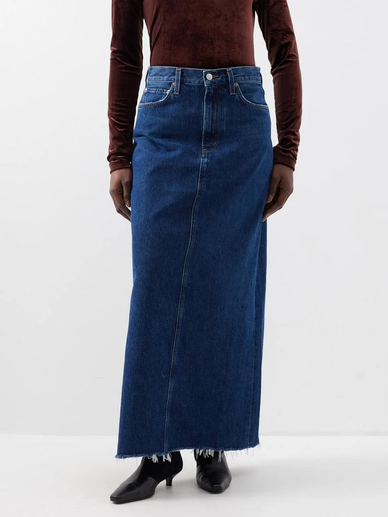 商品AGOLDE|Hilla organic-cotton blend denim maxi skirt,价格¥925,第1张图片