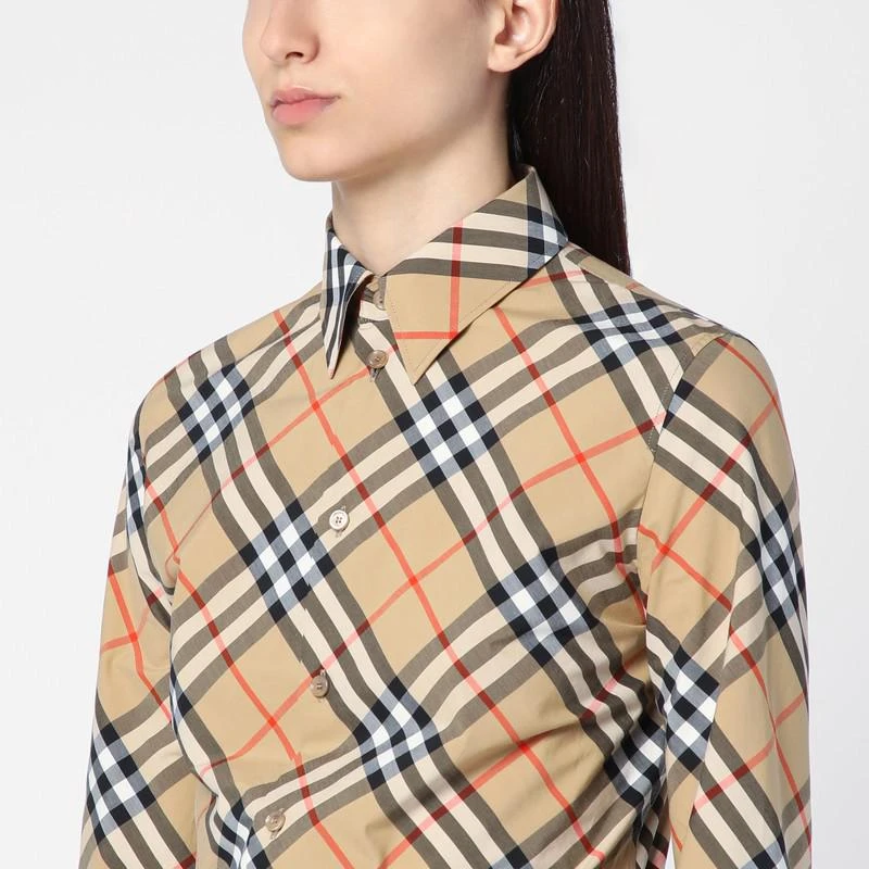 商品Burberry|Beige cotton check shirt,价格¥5009,第4张图片详细描述