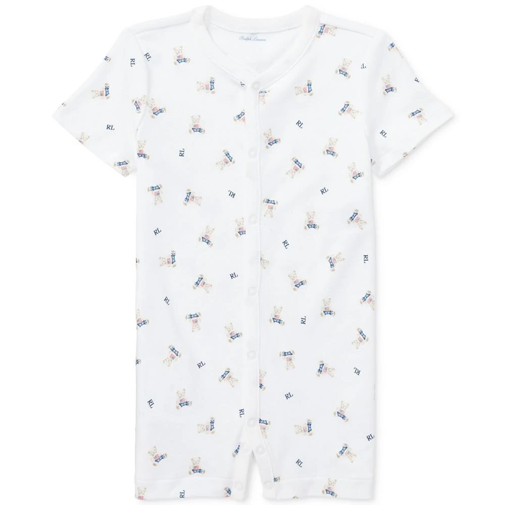 商品Ralph Lauren|Baby Boys Polo Bear Cotton Romper,价格¥93,第1张图片