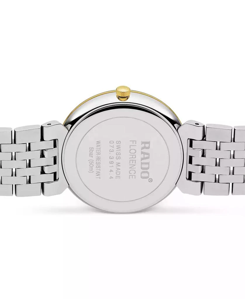 商品Rado|Women's Swiss Florence Classic Diamond Accent Two Tone Stainless Steel Bracelet Watch 38mm,价格¥8981,第2张图片详细描述