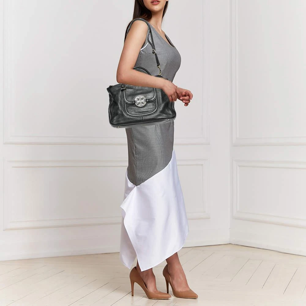 商品[二手商品] Tory Burch|Tory Burch Black Leather Logo Amanda Tote,价格¥997,第2张图片详细描述