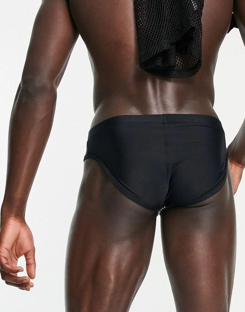 商品ASOS|ASOS DESIGN swim briefs with gem print in black,价格¥120,第2张图片详细描述