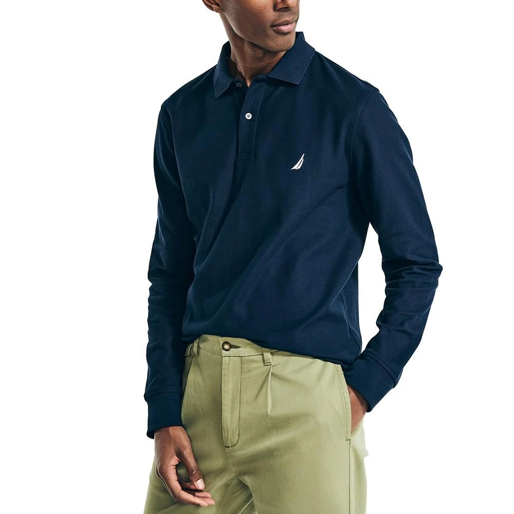 商品Nautica|Men's Classic-Fit Long-Sleeve Polo Shirt,价格¥412,第1张图片